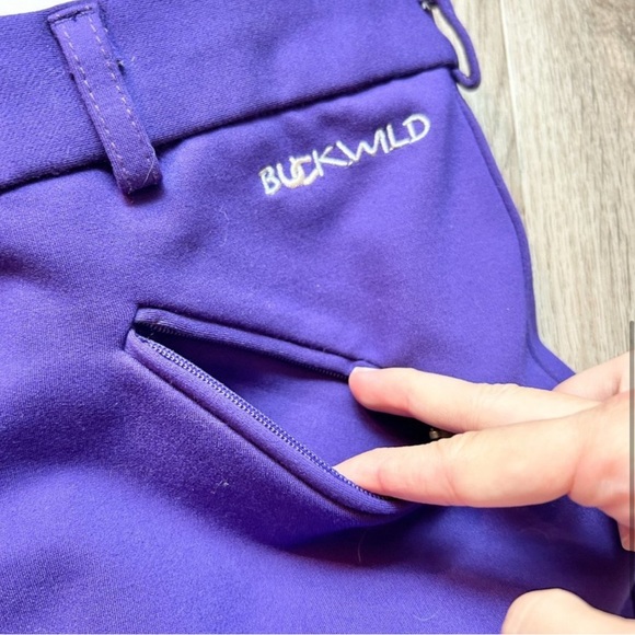 Buckwild Curvy Mare High Waist Breech Purple Damask Pants Size 38 - Picture 5 of 8